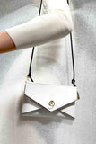 Medium Envelope White Leather Purse domestique
