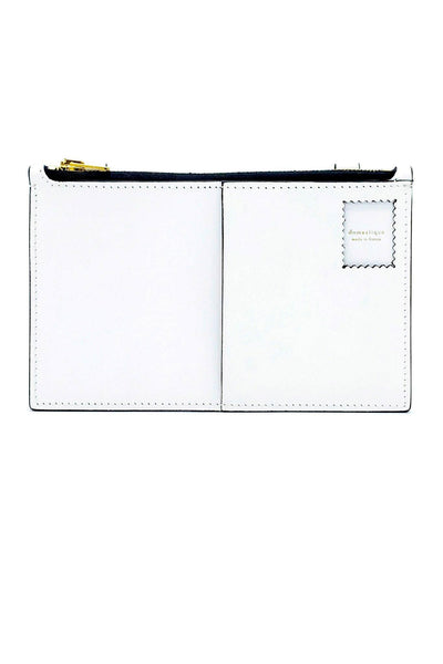 Medium Postal White Leather Wallet domestique
