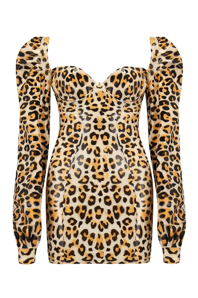 Delta Leopard Latex Dress Elissa Poppy