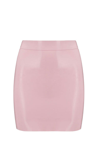 Baby Pink Latex Mini Skirt Elissa Poppy