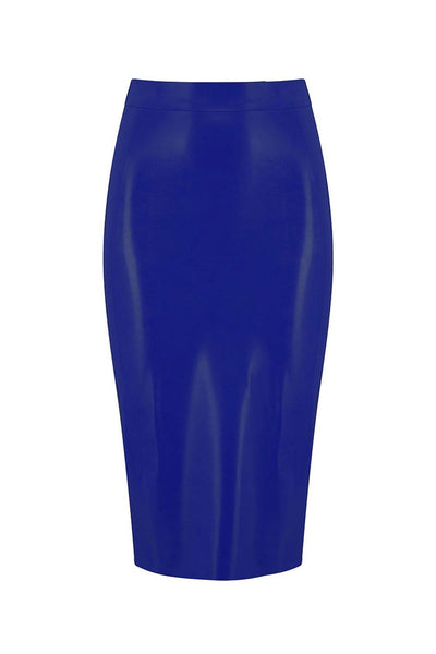 RoyalBlue Navy Latex Midi Skirt Elissa Poppy