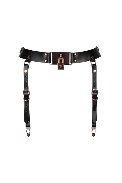 Lock Leather Garter Belt VoyeurX