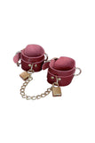 Lock Leather Handcuffs • Dark Ruby VoyeurX