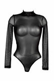 Transparent Black Mesh Bodysuit VoyeurX