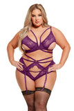 Bianca Purple Lace Garter Belt Set • Curve House of Desire