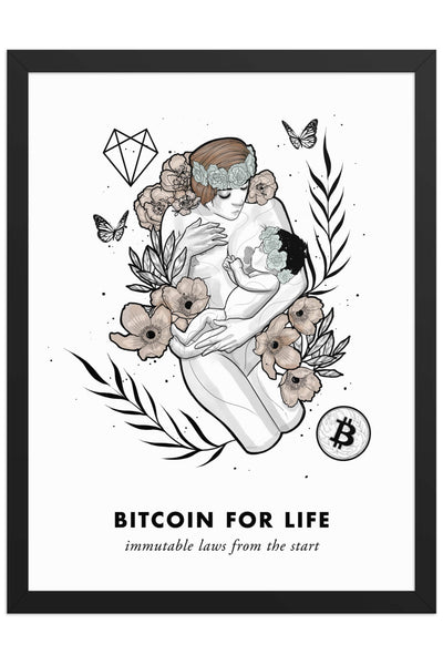 Bitcoin Art in Frame • Alexis x Bitcoin for Life Darkest Fox