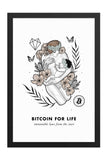 Bitcoin Art in Frame • Alexis x Bitcoin for Life Darkest Fox