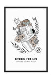 Bitcoin Art in Frame • Alexis x Bitcoin for Life Darkest Fox