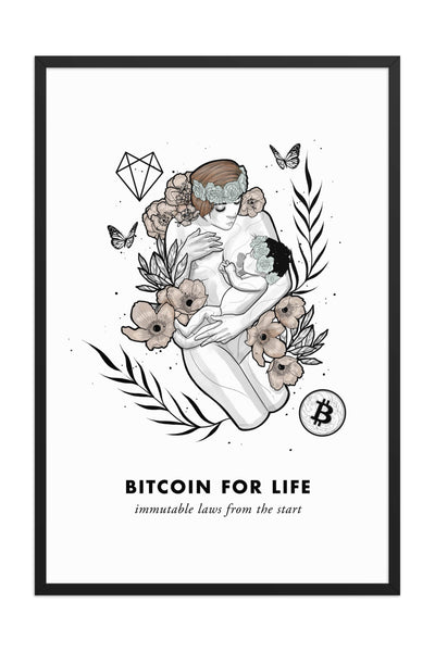 Bitcoin Art in Frame • Alexis x Bitcoin for Life Darkest Fox