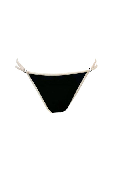 Velour Sheer Mesh Tanga • Black & Beige K+1%