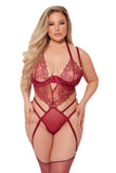 Eden Embroidered Red Lace Teddy • Curve House of Desire