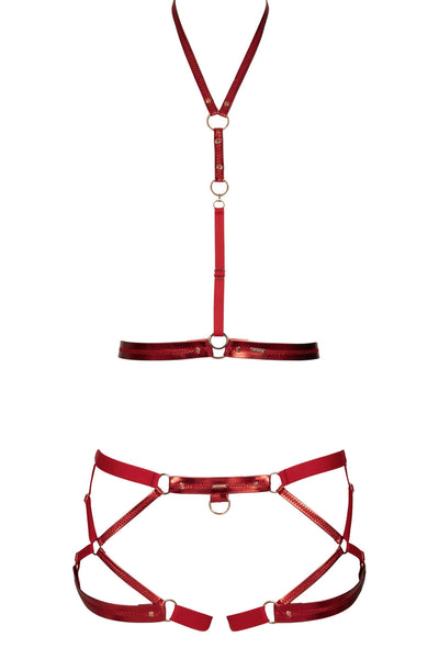 Khloe Red Harness Set Impudique