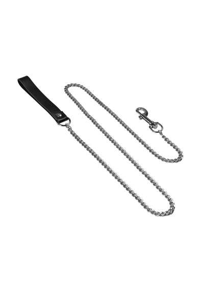 VoyeurX BDSM Leather Lead • Silver VoyeurX