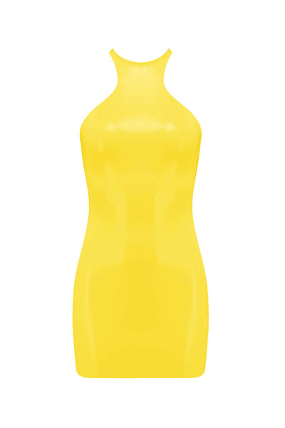 Yellow Latex Mini Dress Elissa Poppy