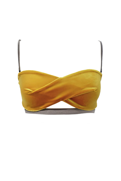 Mustard Yellow Velour Bra K+1%