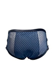 Navy Velour Period-Proof Hot Pants K+1%