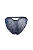 Navy Velour Swiss Dot Mesh Panty K+1%