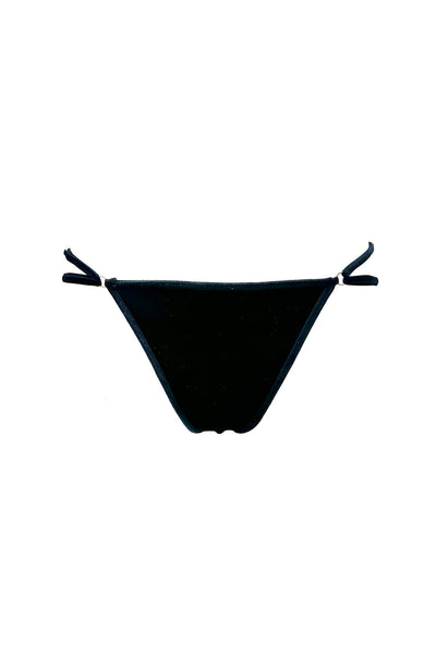 Navy Velour Flocked Dot Mesh Tanga K+1%