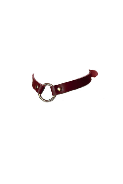 Leather Handcuffs • Dark Ruby VoyeurX