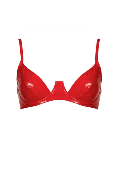 Sam Glossy Red Vegan Leather Bra Patrice Catanzaro