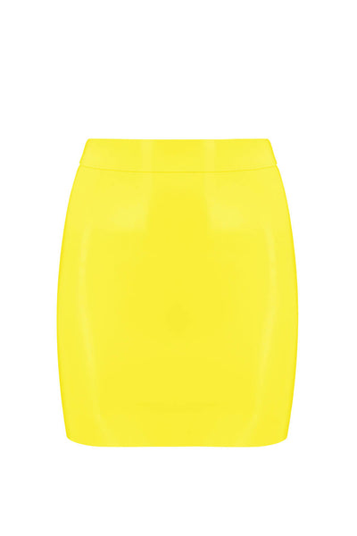 Yellow Latex Mini Skirt Elissa Poppy