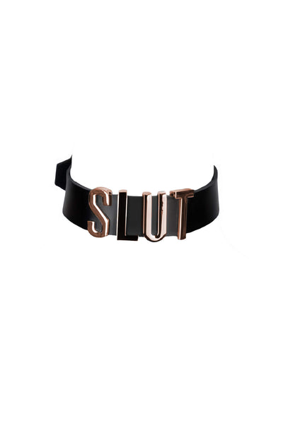 SLUT Leather Collar VoyeurX