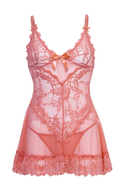 Valentine Pink Lace Babydoll • Curve Oh Là Là Chéri