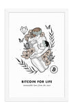 Bitcoin Art in Frame • Alexis x Bitcoin for Life Darkest Fox