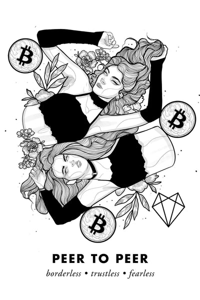 Bitcoin Art in Frame • Alli Julie x Peer to Peer Wolfmumma