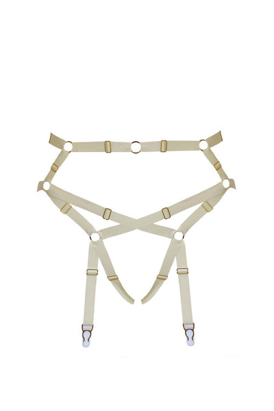 Baubo White Latex Suspender Briefs Elissa Poppy