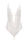 Geneva Ivory Lace Pearl Thong Bodysuit Bracli