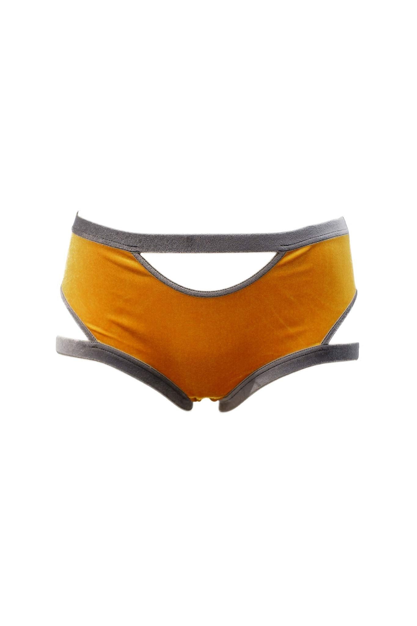 Mustard Yellow Velour Period-Proof Panty • K+1% • Made in Japan
