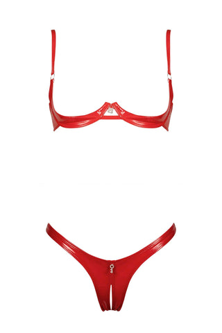 Red Annabelle Bra + G-String Set • Designer French Fetish Lingerie– Darkest  Fox