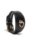 Black Leather Linotte Cuff Bracelets domestique