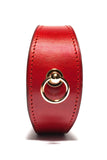 Red Leather Linotte Cuff Bracelets domestique