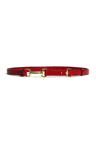 Red Pinson Bondage Leash Leather Belt domestique