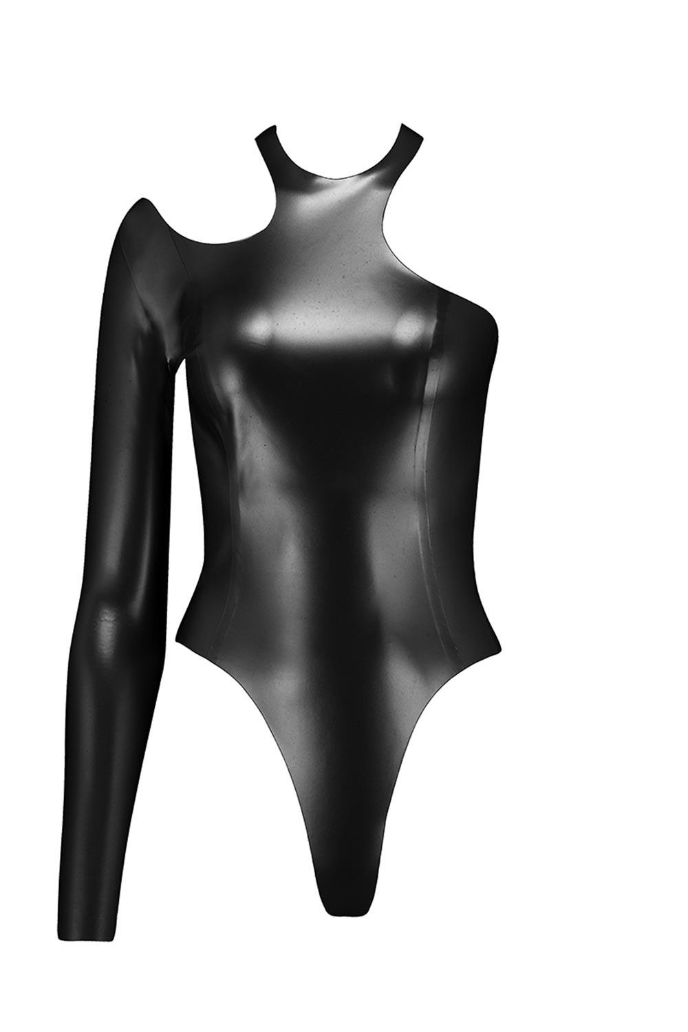 Rijk Platteland fort Kappa Latex Bodysuit • Haute Couture Fetish Clothing • Elissa Poppy–  Darkest Fox