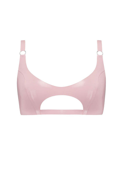 Baby Pink Cut Out Latex Bralette Elissa Poppy