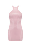 Baby Pink Latex Mini Dress Elissa Poppy