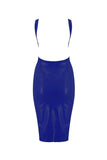 Royalblue Navy Latex Midi Dress Elissa Poppy