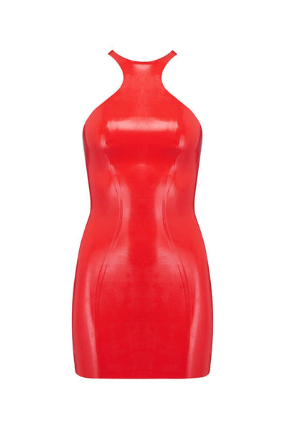 Scarlet Red Latex Mini Dress Elissa Poppy