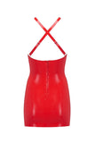 Scarlet Red Latex Mini Dress Elissa Poppy