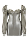 Delta Silver Latex Dress Elissa Poppy