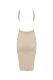 White Ivory Latex Midi Dress Elissa Poppy