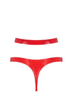 Scarlet Red Latex Cut Out Thong Elissa Poppy