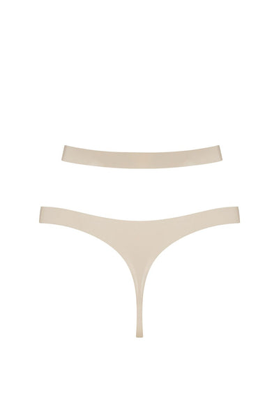White Ivory Latex Cut Out Thong Elissa Poppy