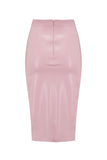 Baby Pink Latex Midi Skirt Elissa Poppy
