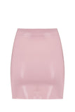 Baby Pink Latex Mini Skirt Elissa Poppy