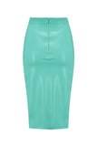 Jade Green Latex Midi Skirt Elissa Poppy