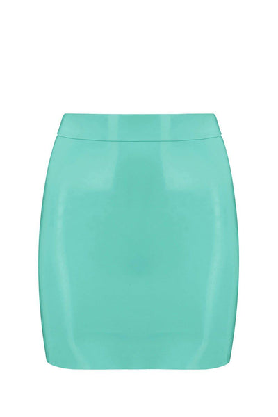 Jade Green Latex Mini Skirt Elissa Poppy
